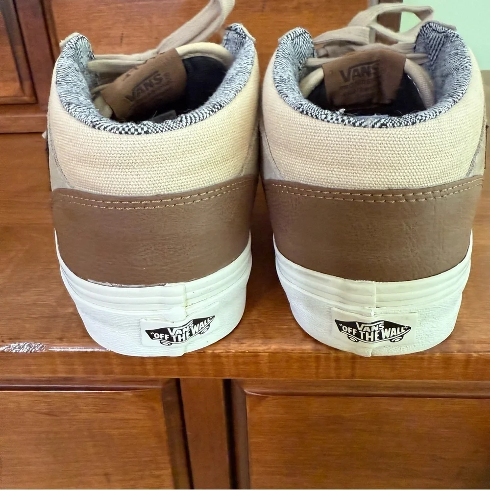 Vans Half Cab skate shoes‎ tan suede fat tongue sneaker mens 6.5 GREAT CONDITION